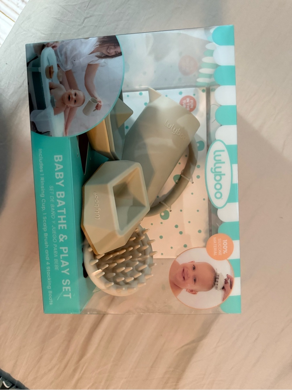 Lulyboo Baby Bathe & Play Set in Sage Green